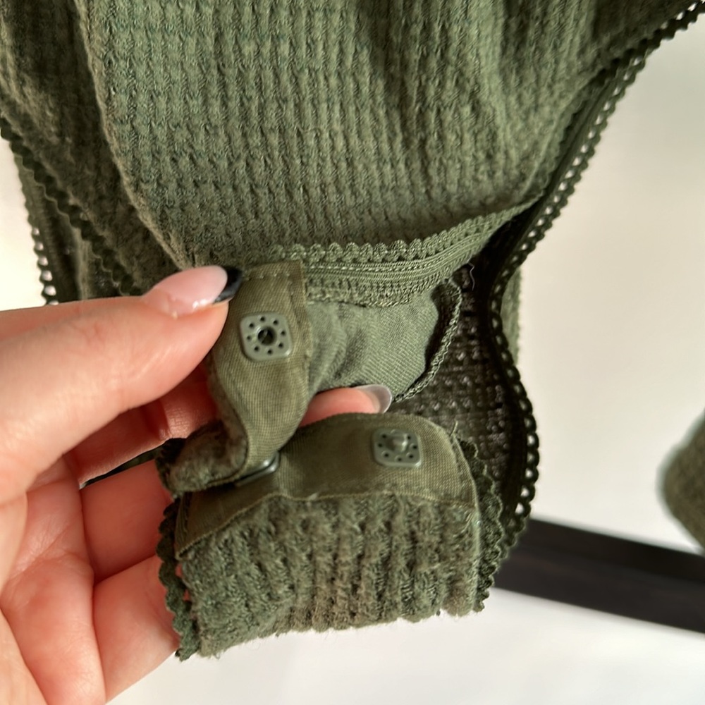 Free People Turtleneck Knit Bodysuit Army Green - Picture 6 of 8